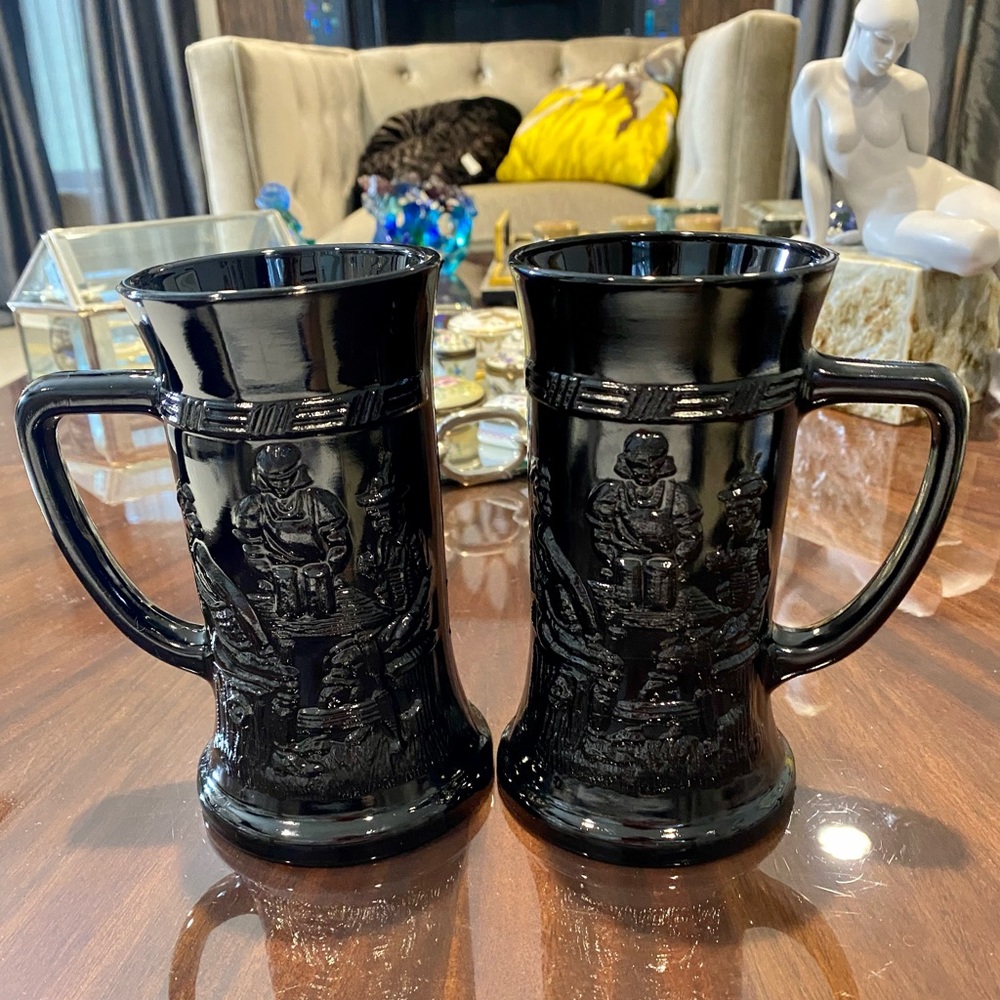 Indiana Glass Black Milk Glass Stein